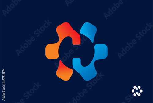 Gear letter h industrial engineering logo design vector image editable