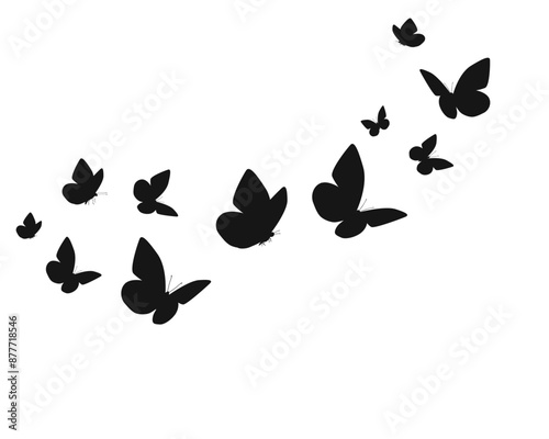 Black butterfly design hand drawn. Colorless black contour line sketch icon logo type. Design for mug, t-shirt, phone case.flower floral