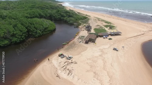 Aerial view of Sagi Beach, Baía Formosa, Rio Grande do Norte, Brazil photo