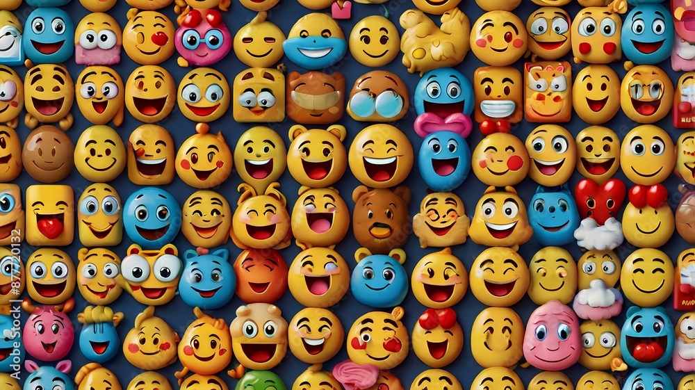 Illustration of Various Emojis in a Grid Illustration of Various Emojis in a Grid