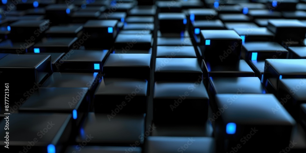 Obraz premium Abstract Black and Blue Cubes