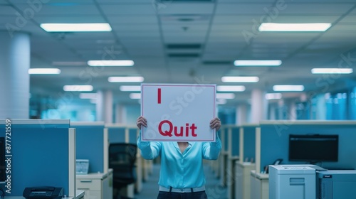 Wallpaper Mural The employee holding resignation sign Torontodigital.ca