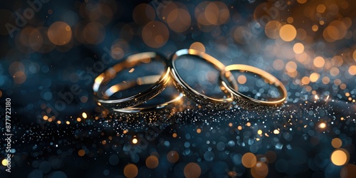 Wedding Rings in a Sparkly Setting photo