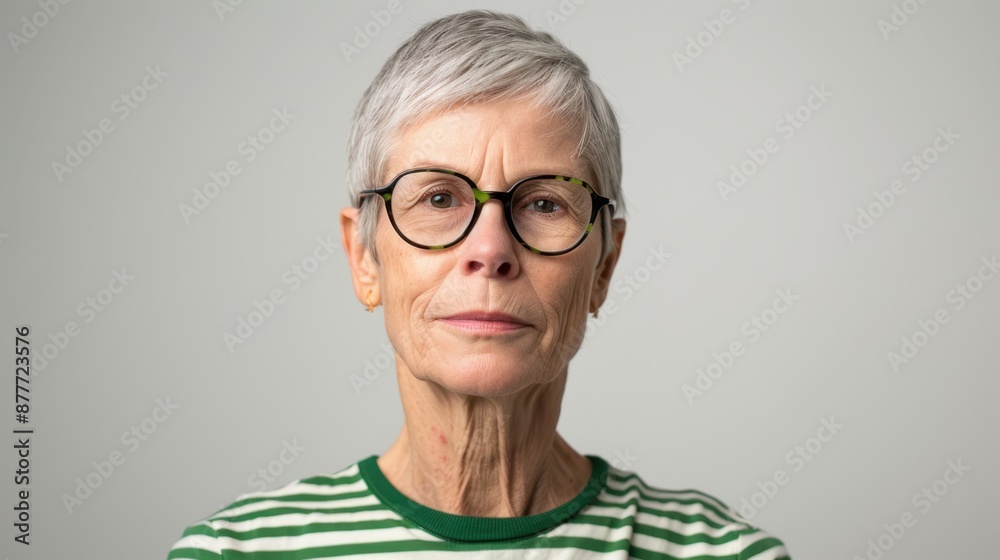 The elderly woman in glasses. The elderly woman in glasses.