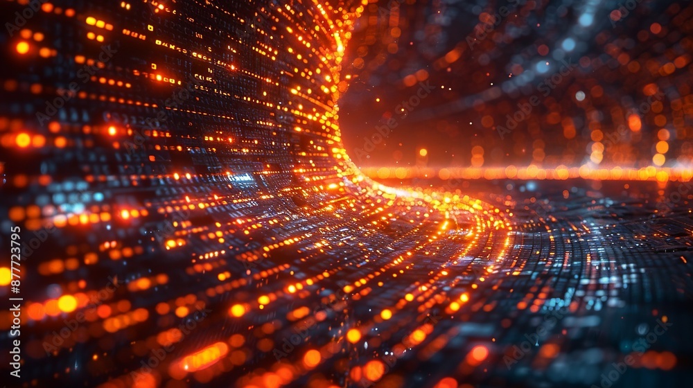 Obraz premium Quantum randomness generates truly unpredictable sequences essential for secure cryptographic applications and random number generation in computational processes Background Illustration, Bright