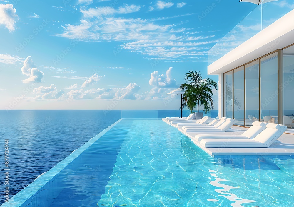 Fototapeta premium Luxury Infinity Pool with Ocean View