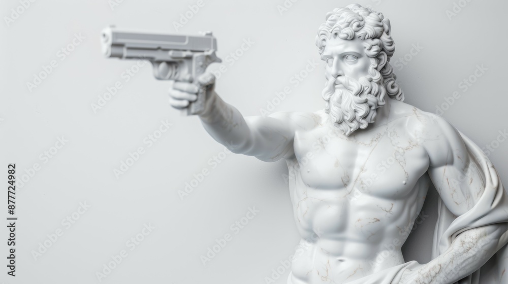 Obraz premium A statue of a man holding gun