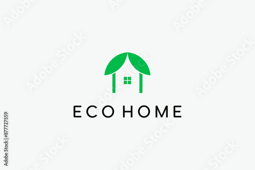 eco homes leaves green logo design business name ideas vector image editable 