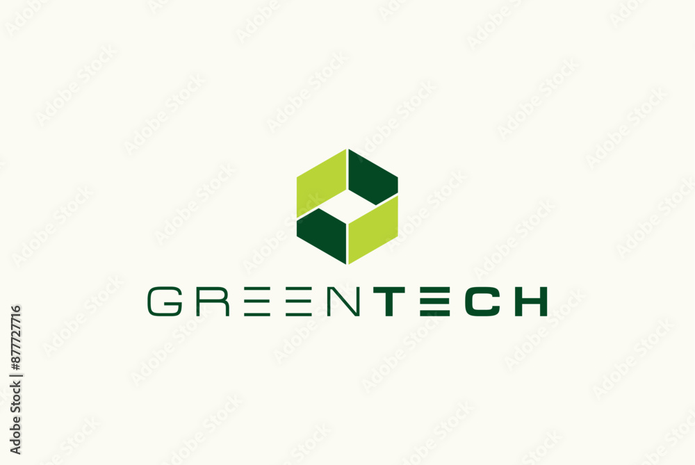 green tech square logo design business name ideas vector image editable green tech square logo design business name ideas vector image editable