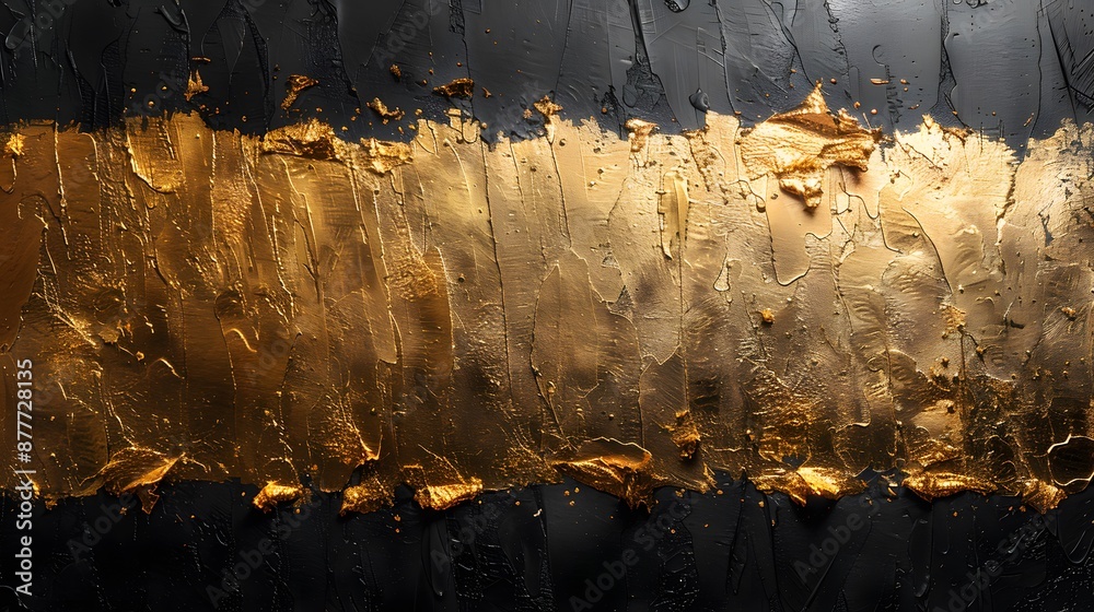 Naklejka premium A painting of a gold stripe on a black background - generative AI
