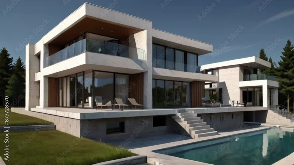 Villa project. Project for a villa with drawn contours Villa project. Project for a villa with drawn contours