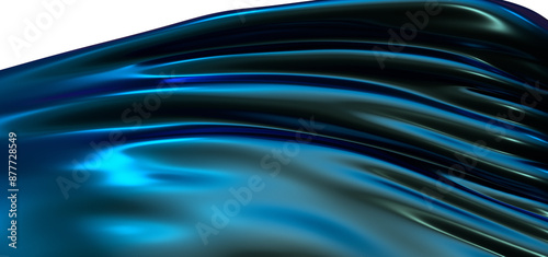 Dynamic Blue Motion: Abstract 3D Wave Illustration with Fluidity and Energy