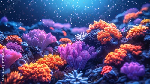 Colorful underwater corals showcase the stunning beauty of underwater ecosystems with vibrant corals and marine life perfect for aquatic-themed backgrounds Background Illustration, Bright color