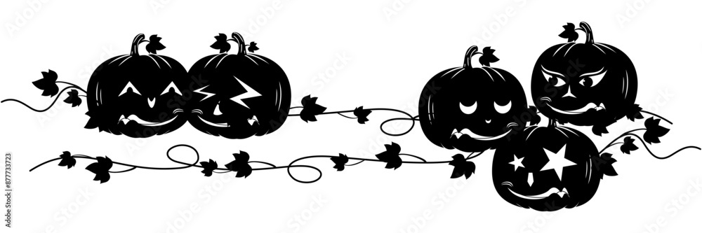 line art pumpkinline art pumpkin silhouette illustration background for a halloween day