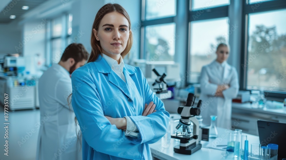 Obraz premium A Scientist in Blue Lab Coat