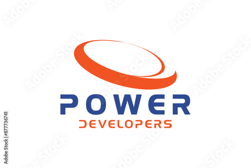 Power energy development circle rounded logo design business name ideas vector image editable 