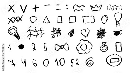 Doodles with the texture of wax chalk.