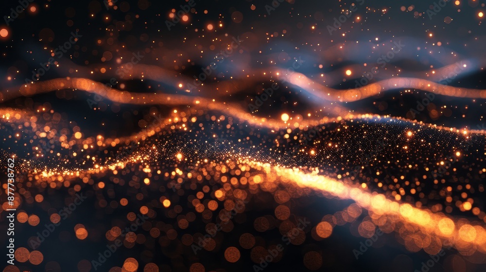 Obraz premium Glowing Canvas Tiny Particles Against Darkness