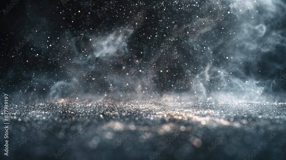 A blurry image of smoke and snow with a dark background. Scene is mysterious and ominous A blurry image of smoke and snow with a dark background. Scene is mysterious and ominous