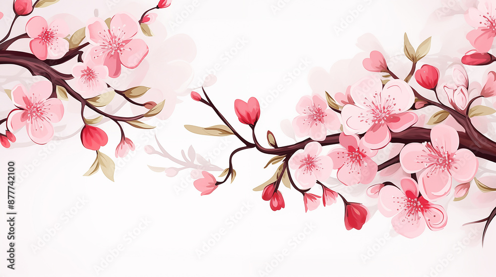 cute and beautiful pink flowers, white background cute and beautiful pink flowers, white background