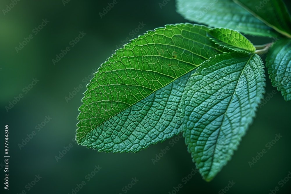 Close Up of Green Leaves on a Branch in a Forest