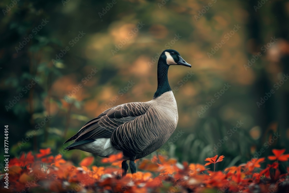 Obraz premium Full body view of Canada Goose in natural habitat, full body shot, full body View