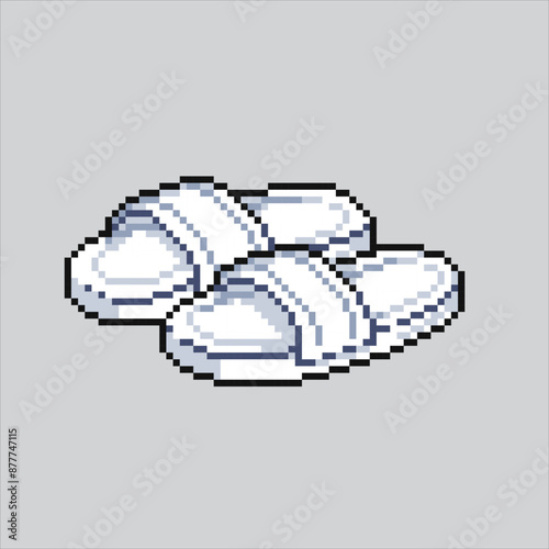 Pixel art illustration Bed Slippers. Pixelated Bed Slippers. Bed Slippers pixelated for the pixel art game and icon for website and video game. old school retro.
