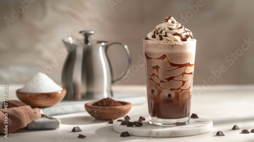 A whipped mocha frappuccino