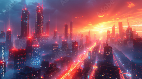 city at sunrise