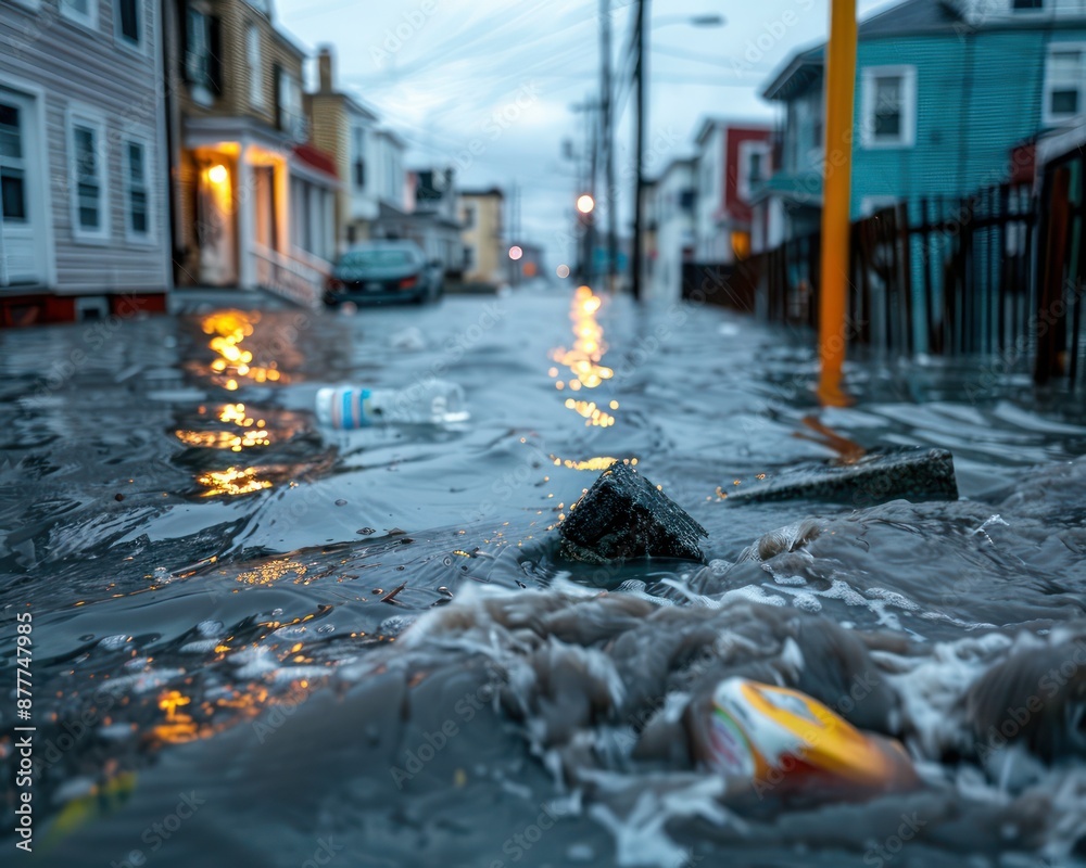 Flooded City Street After Storm Urban Flooding, Submerged Roads, Street ...
