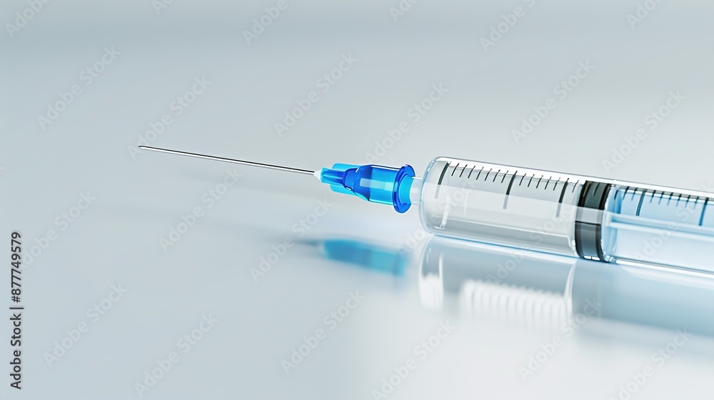 Thin Syringe with Blue Stripes