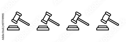 Gavel icon vector isolated on white background. Hammer icon vector. Judge Gavel Auction Icon Vector. Bid