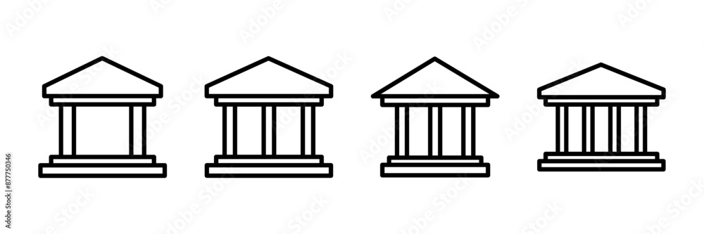 Bank icon vector isolated on white background. bank vector icon, museum, university Bank icon vector isolated on white background. bank vector icon, museum, university
