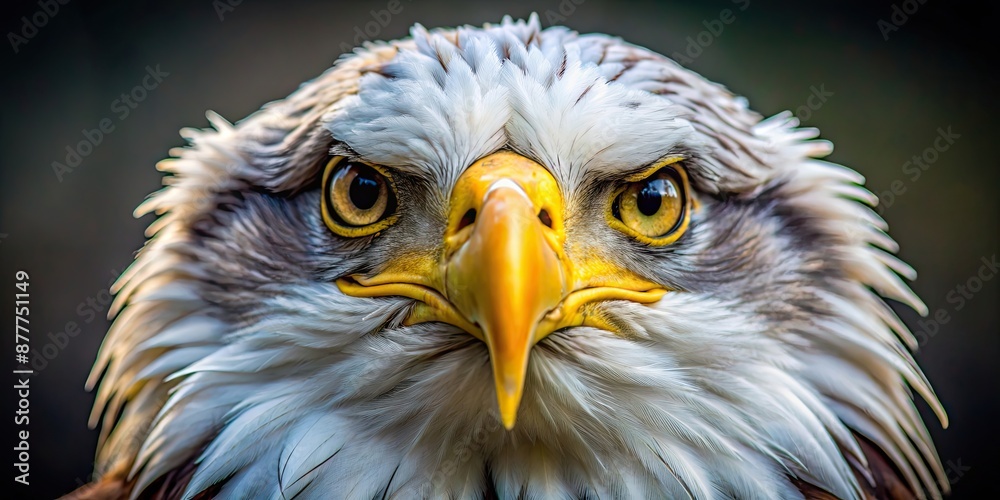 Close-up macro shot of an eagle's intense gaze and sharp talons, eagle, bird, close-up, macro, wildlife, predator, feathers