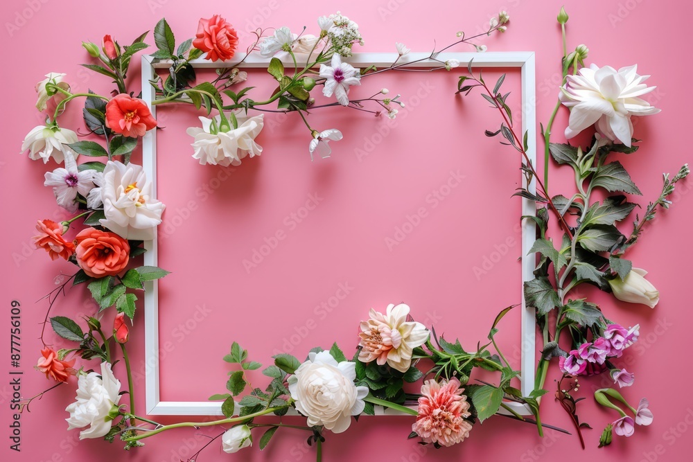 Fototapeta premium Floral framed card