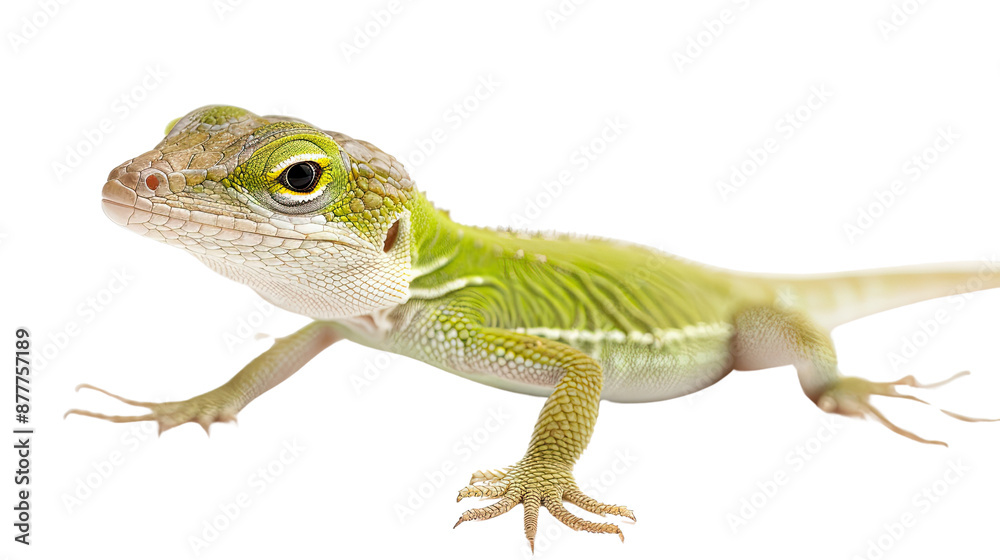 Obraz premium Green Anole on transparent background