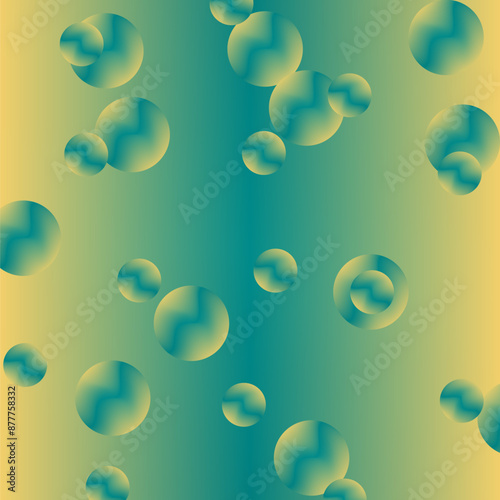 Gradient mesh abstract background. Blurred backdrop with simple muffled colors. Teal cyan medium gold green happy dark light. Wave background line lines circle circles. photo