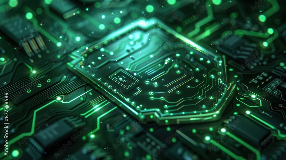 The glowing circuit board The glowing circuit board