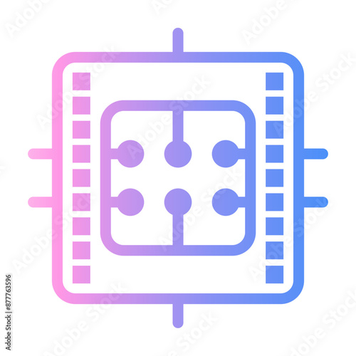 microprocessor Line Gradient Icon
