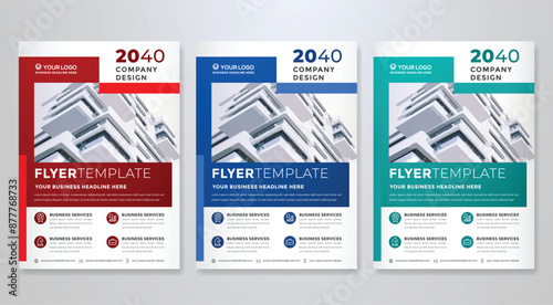 corporate flyer template design in A4 editable layout for business cover and company brochure