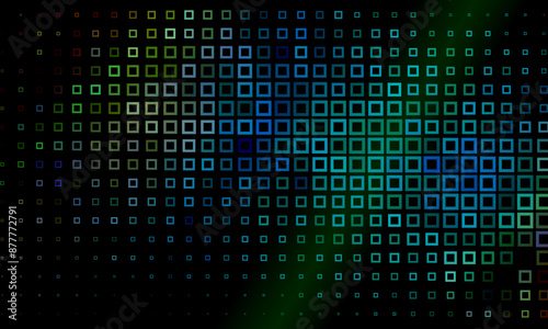 Abstract spectrum colorful bottom squares mosaic dark background. pixel dark technology.