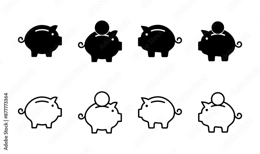 Fototapeta premium Piggy bank icon vector. piggy money icon