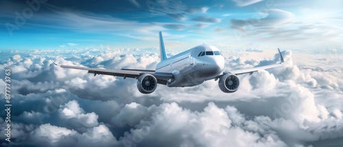 plane above the clouds. travel concept