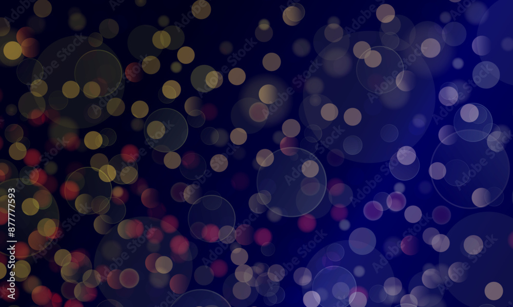 Circles bokeh dark blue and light shades. Beautiful color transitions and spots, a blurry purple sunset backdrop.