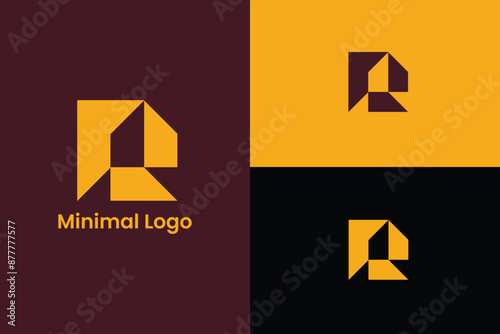 initial lette R modern abstract geometric business logo, letter R home building icon abstract business logo