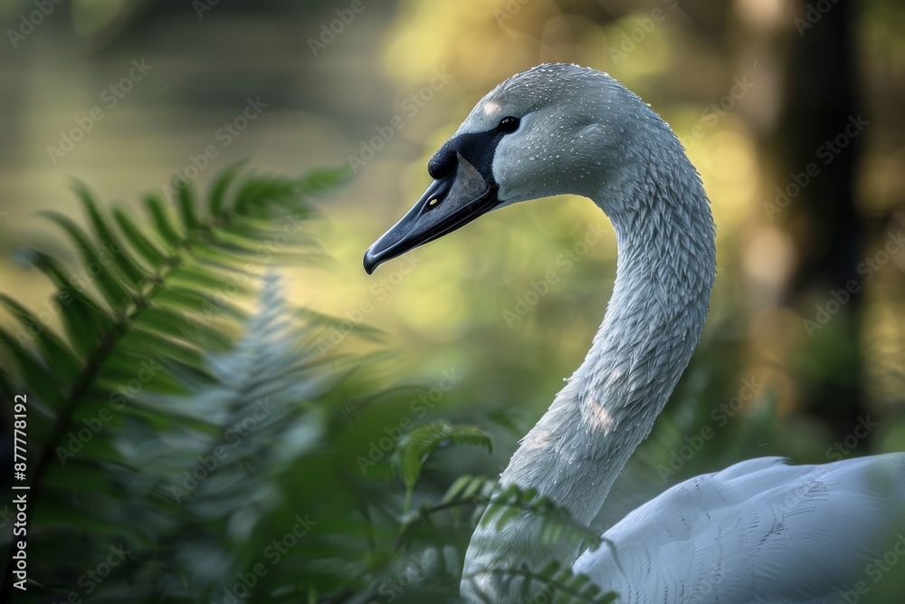 Fototapeta premium Trumpeter Swan, Macro,Left side view