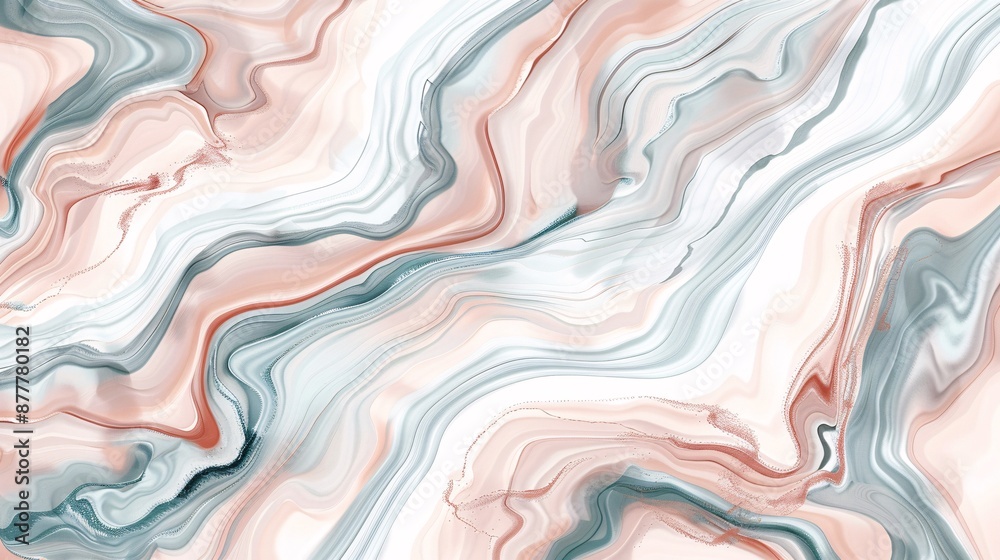 Obraz premium Abstract Swirling Marble Pattern in Blue, Pink, and White
