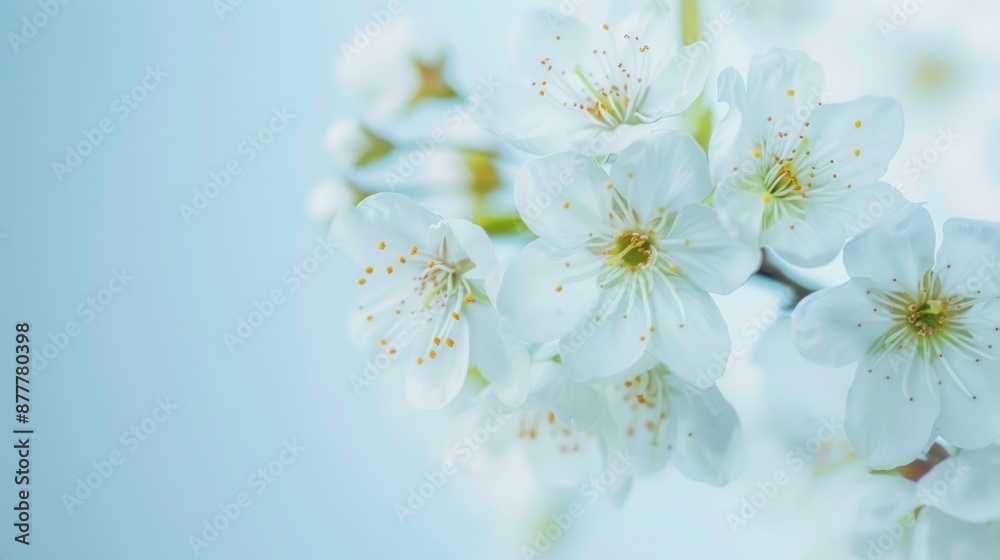 Delicate White Blossoms Against a Soft Blue Sky Delicate White Blossoms Against a Soft Blue Sky