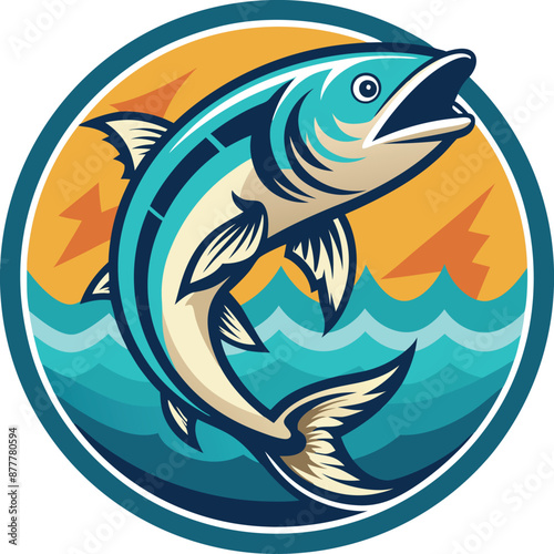 Wallpaper Mural Fishing Vector Illustration. Fishing T-Shirt Design. Torontodigital.ca