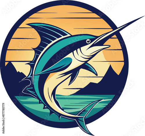 Wallpaper Mural Fishing Vector Illustration. Fishing T-Shirt Design. Torontodigital.ca